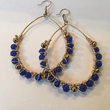Load image into Gallery viewer, Tear Drop Wire Wrapped Beaded Earrings