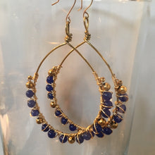 Load image into Gallery viewer, Tear Drop Wire Wrapped Beaded Earrings