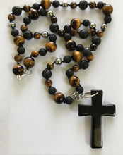 Load image into Gallery viewer, Tigers Eye, Lava and Hematite Necklace